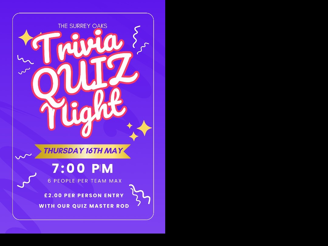 General Knowledge Trivia Quiz Thursday 16th May